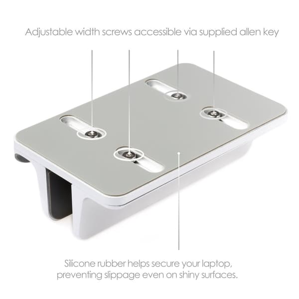 Dubbelt Bordsställ för Tablets Mac/Ultrabooks Justerbar Aluminium Silver