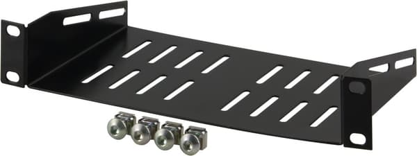 10 "fixed shelf, 1U, 136mm deep, black