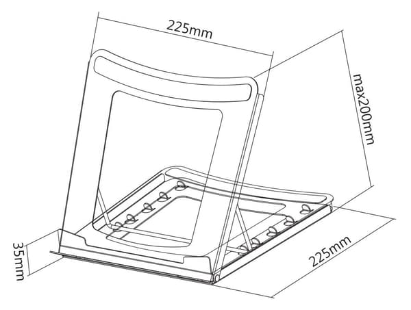 OFFICE Foldable steel laptop/tablet stand 5 adjust 1015"