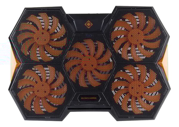 Laptop cooler 10001300 RPM 5x140mm fans 2xUSBA 2xSupport
