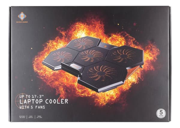Laptop cooler 10001300 RPM 5x140mm fans 2xUSBA 2xSupport