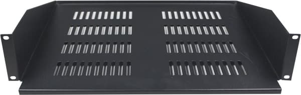 19" fixed shelf, 2U, 367mm deep, max 17Kg, black