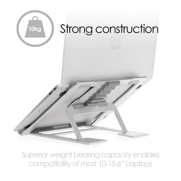 Laptop Stander Supreme Lite Portable 6 Forskellige Højder Sølv