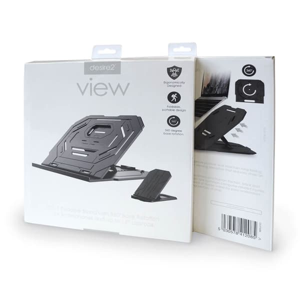 2in1 Portabel Laptop Stander Sort 360 Roterbar incl Mobil Stander