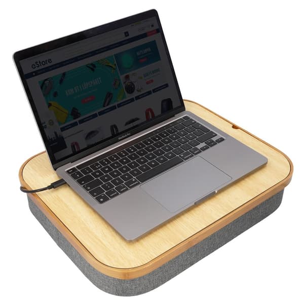 Knäskrivbord med Förvaring - Grå