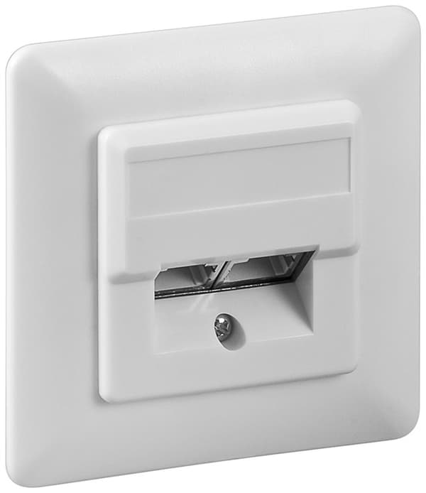 CAT 5e veggplate innfelt montering Hvit