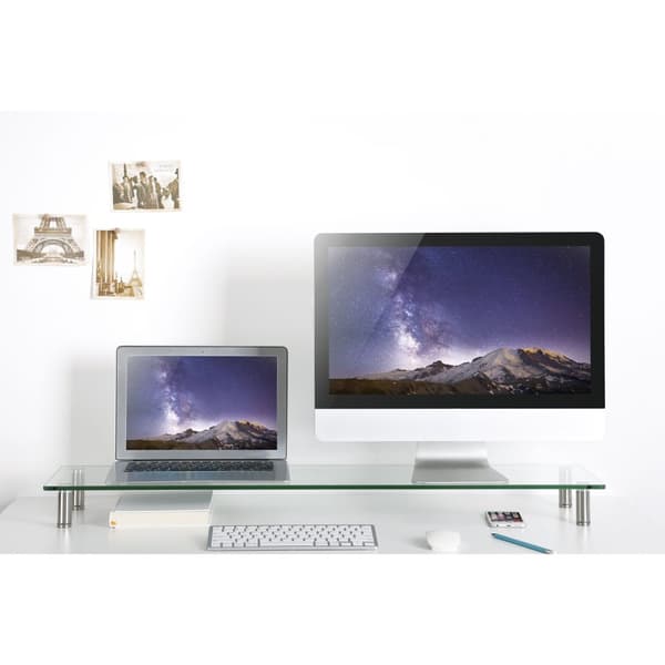 Monitorställ i glas/metall 1 m