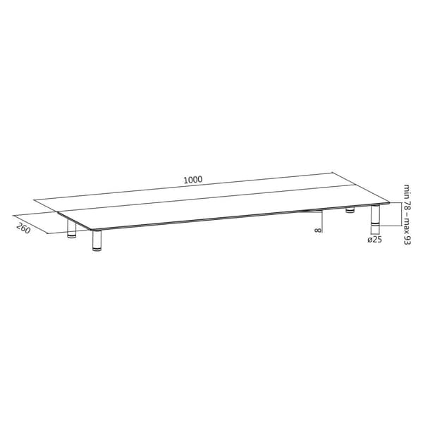 Monitorställ i glas/metall 1 m