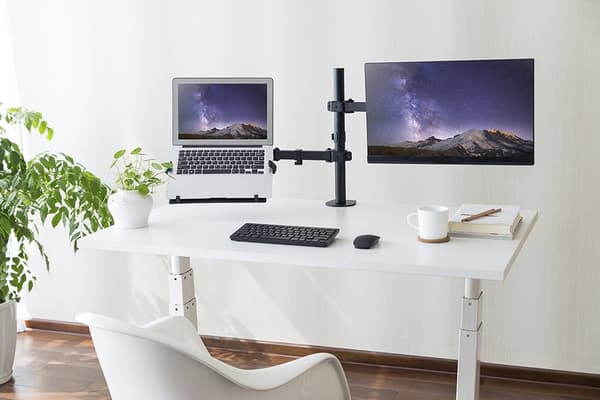 Universal laptop holder, steel, VESA, black
