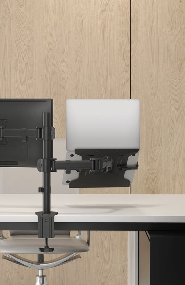 Universal laptop holder, steel, VESA, black