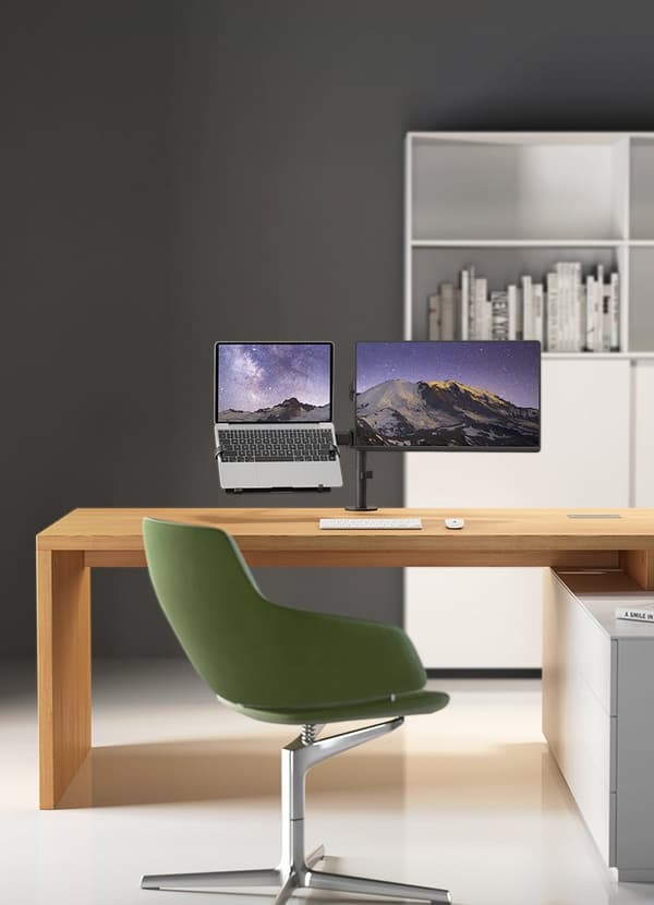 Universal laptop holder, steel, VESA, black