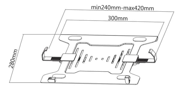Universal laptop holder, steel, VESA, black