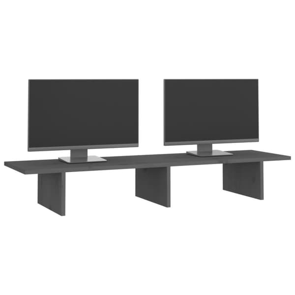 vidaXL Skärmställ grå 100x27x15 cm massiv furu