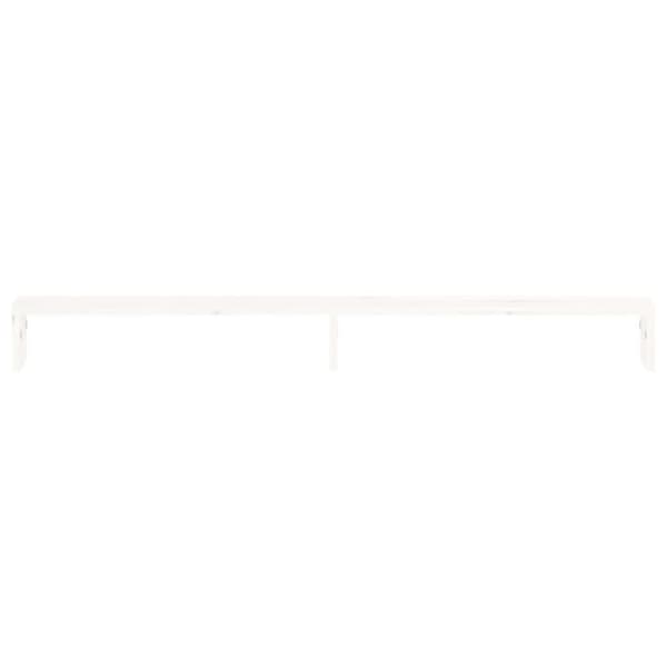 vidaXL Monitorstativ hvit 100x27x10 cm heltre furu
