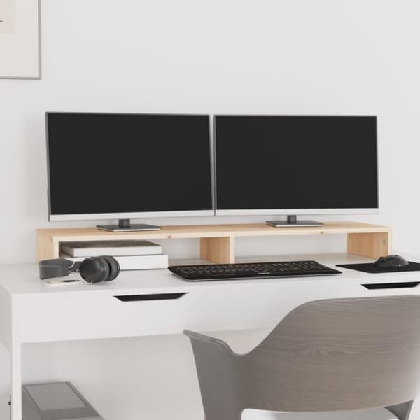 vidaXL Monitorstativ 100x27x10 cm heltre furu