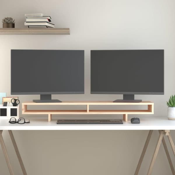 vidaXL Monitorstativ 100x27x14 cm heltre furu