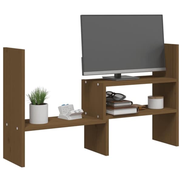 vidaXL Skärmställ honungsbrun (39-72)x17x43 cm massiv furu