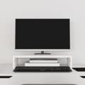 Miniatyrbilde 2 av 9: vidaXL Monitorstativ hvit 50x27x10 cm heltre furu