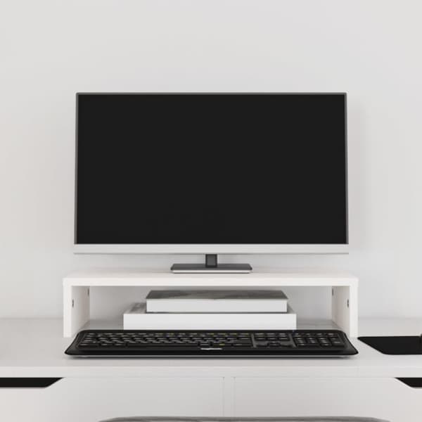 vidaXL Monitorstativ hvit 50x27x10 cm heltre furu