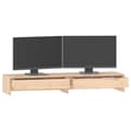Miniatyrbilde 4 av 9: vidaXL Monitorstativ 100x27x15 cm heltre furu