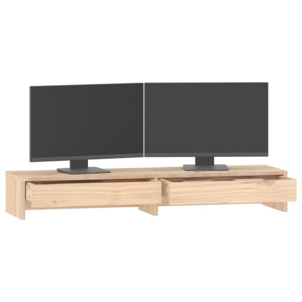 vidaXL Monitorstativ 100x27x15 cm heltre furu