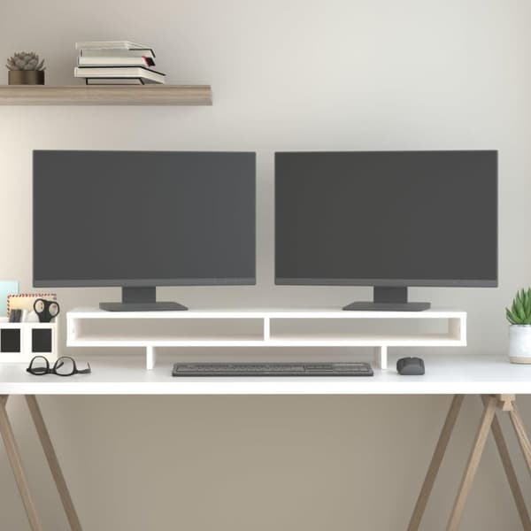 vidaXL skærmholder 100x27x14 cm massivt fyrretræ hvid