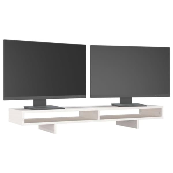 vidaXL skærmholder 100x27x14 cm massivt fyrretræ hvid