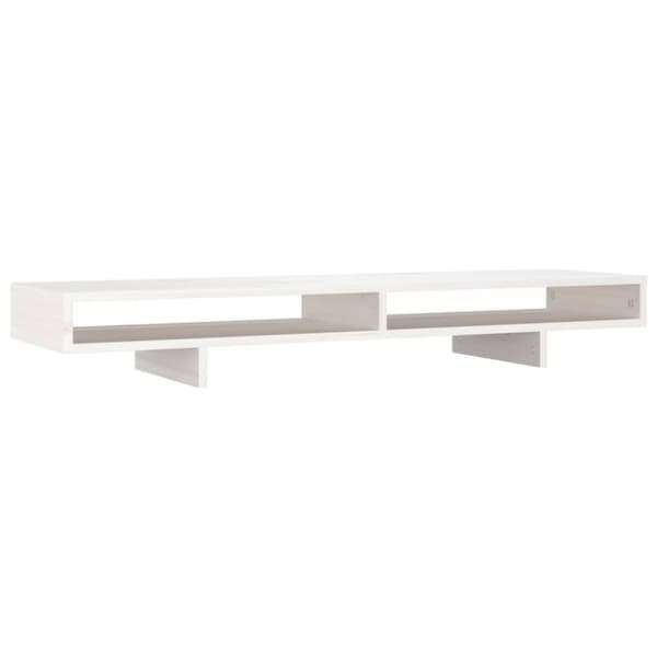 vidaXL skærmholder 100x27x14 cm massivt fyrretræ hvid