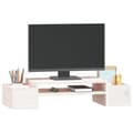 Miniatyrbilde 4 av 8: vidaXL Monitorstativ hvit 70x27,5x15 cm heltre furu