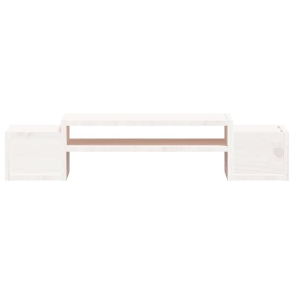 vidaXL Monitorstativ hvit 70x27,5x15 cm heltre furu