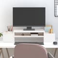 Miniatyrbilde 1 av 8: vidaXL Monitorstativ hvit 70x27,5x15 cm heltre furu