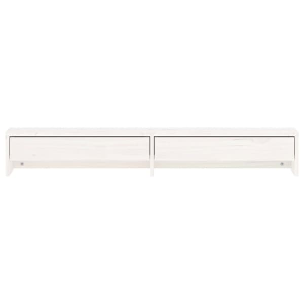 vidaXL Monitorstativ hvit 100x27x15 cm heltre furu