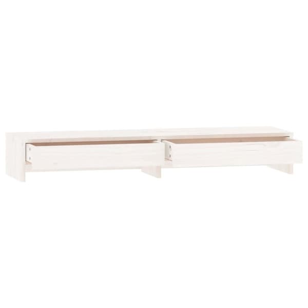 vidaXL skærmholder 100x27x15 cm massivt fyrretræ hvid