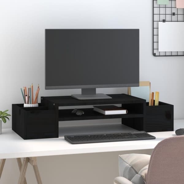 vidaXL Skärmställ svart 70x27,5x15 cm massiv furu