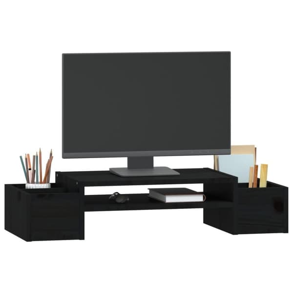 vidaXL Skärmställ svart 70x27,5x15 cm massiv furu