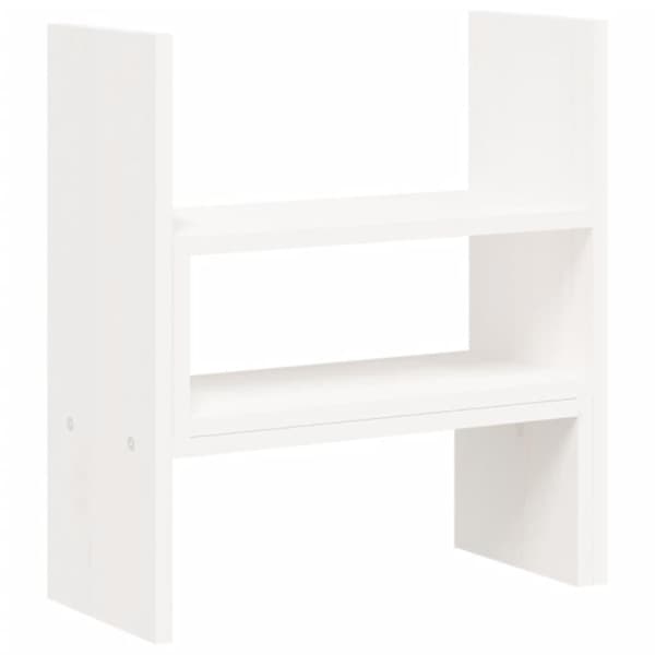 vidaXL Näyttökoroke valkoinen (39-72)x17x43 cm täysi mänty