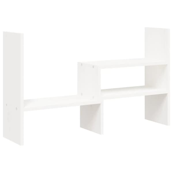 vidaXL Näyttökoroke valkoinen (39-72)x17x43 cm täysi mänty