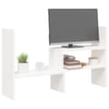 Miniatyrbild 4 av 11: vidaXL Skärmställ vit (39-72)x17x43 cm massiv furu