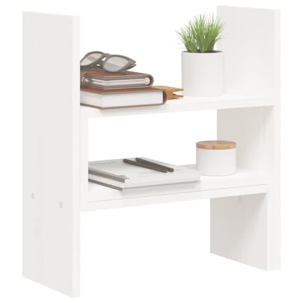 vidaXL Skärmställ vit (39-72)x17x43 cm massiv furu