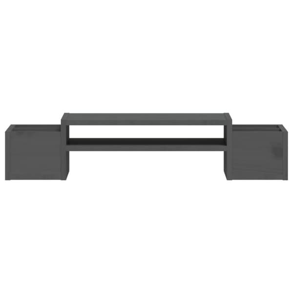 vidaXL Monitorstativ grå 70x27,5x15 cm heltre furu