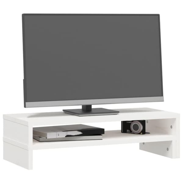 vidaXL skærmholder (52-101)x22x14 cm massivt fyrretræ hvid