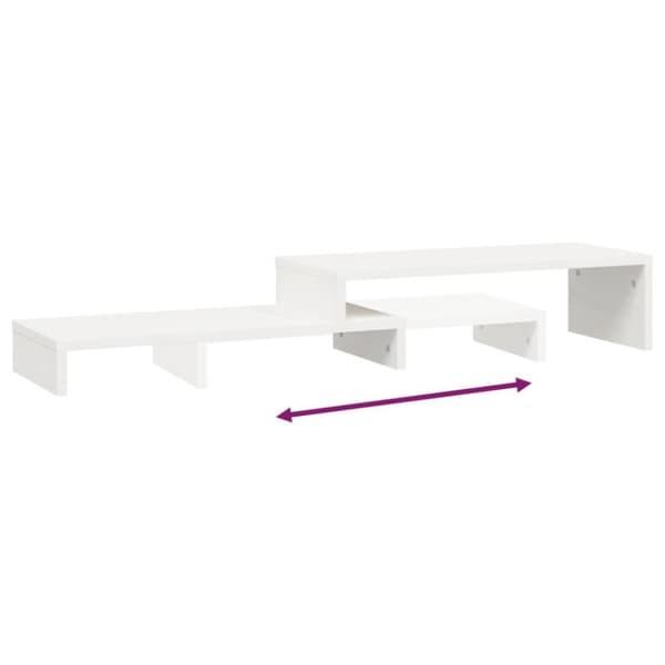 vidaXL skærmholder (52-101)x22x14 cm massivt fyrretræ hvid