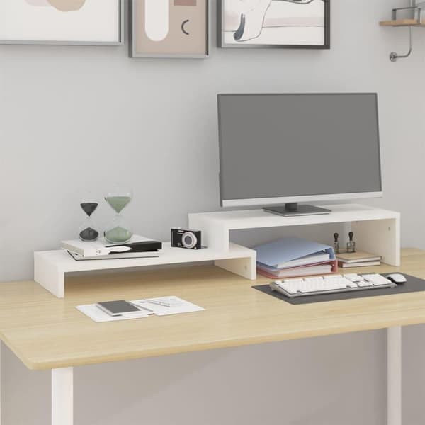 vidaXL skærmholder (52-101)x22x14 cm massivt fyrretræ hvid