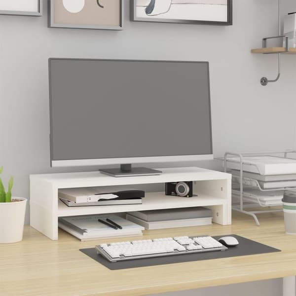 vidaXL skærmholder (52-101)x22x14 cm massivt fyrretræ hvid