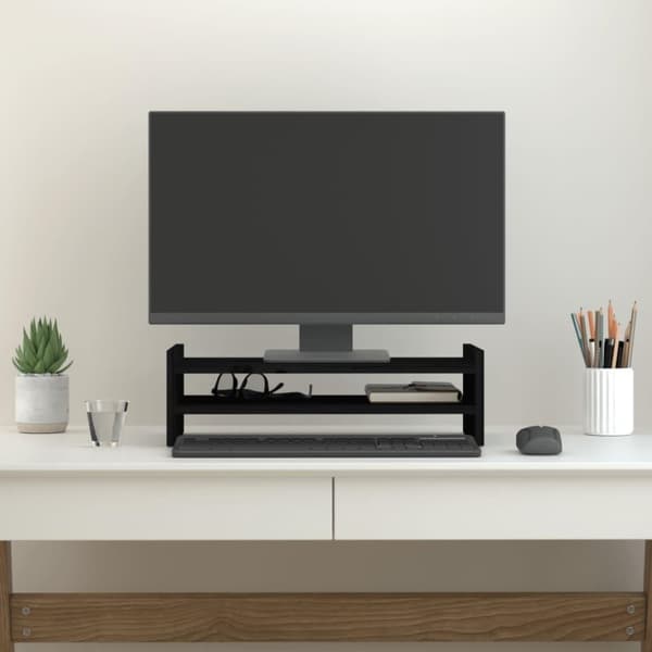 vidaXL Skärmställ svart 50x27x15 cm massiv furu