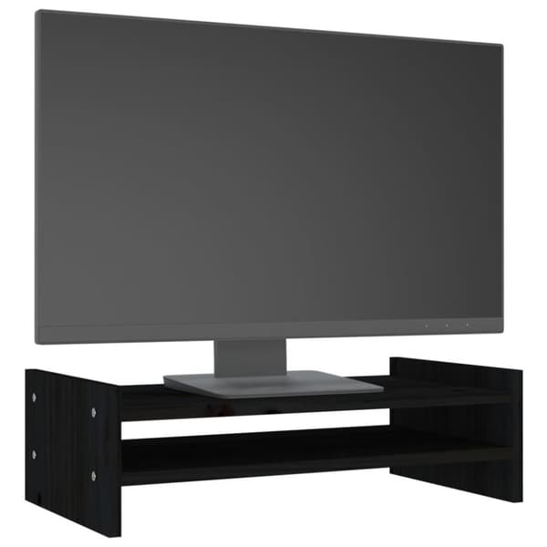 vidaXL Skärmställ svart 50x27x15 cm massiv furu