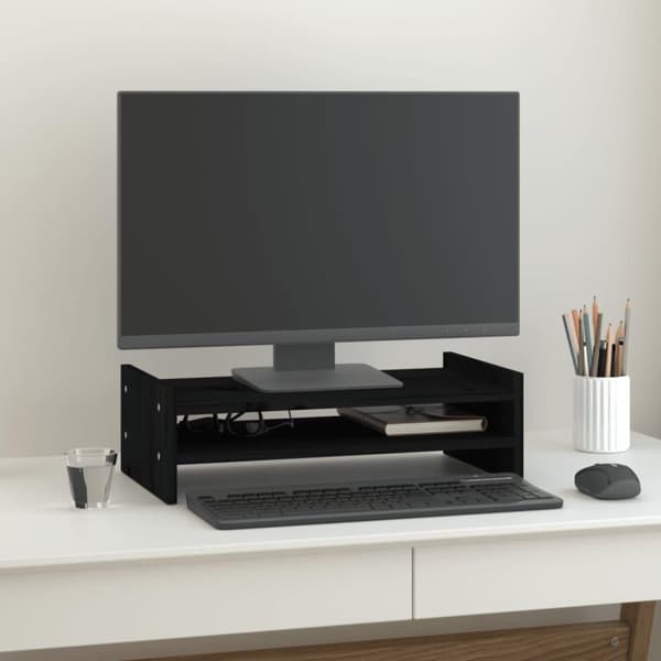 vidaXL Skärmställ svart 50x27x15 cm massiv furu