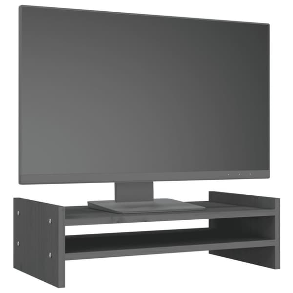 vidaXL skærmholder 50x27x15 cm massivt fyrretræ grå