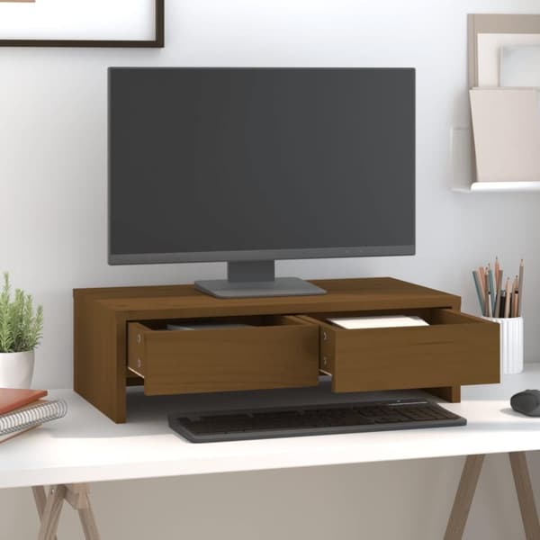 vidaXL Näyttökoroke hunajanruskea 50x27x15 cm täysi mänty