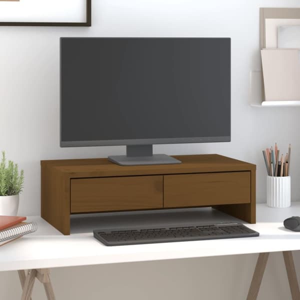 vidaXL Näyttökoroke hunajanruskea 50x27x15 cm täysi mänty